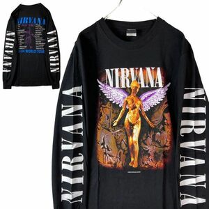 1スタ ZTF 黒 バンド バンT 長袖 Tシャツ ロンT ニルバーナ NIRVANA 長袖 90s 00s 卸 仕入れ