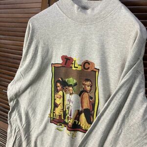 ABIG 1スタ グレー バンド 長袖 Tシャツ ロンT TLC アーティスト R&B ラッパー 長袖 90s 00s ビンテージ 古着 卸