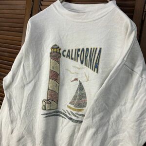 ABIF 1スタ 白 スウェット CALIFORNIA カリフォルニア 塔 ヨット 長袖 90s 00s ビンテージ 古着 卸 仕入れ