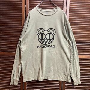 ABHS 1スタ グレー バンド 長袖 Tシャツ ロンT レディオヘッド RADIOHEAD 長袖 90s 00s ビンテージ 古着 卸