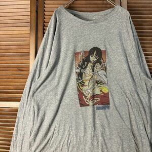 ABPJ 1スタ グレー 長袖 Tシャツ フックアップス 美少女 ピンナップガール HOOK UPS 長袖 90s 00s ビンテージ 古着