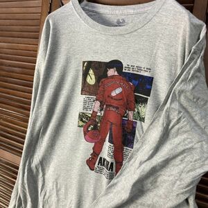 ABIC 1スタ グレー アニメ 長袖 Tシャツ ロンT AKIRA アキラ 漫画 長袖 90s 00s ビンテージ 古着 卸 仕入れ