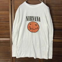 ABVT 1スタ 白 バンド 長袖 Tシャツ ニルバーナ NIRVANA 長袖 90s 00s ビンテージ 古着 ベール 卸 仕入れ_画像2