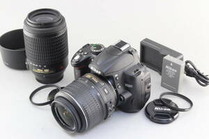 A (美品) Nikon ニコン D5000 ダブルズームレンズ 18-55 55-200mm ショット数1732回 初期不良返品無料 領収書発行可能