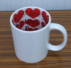 コーヒーカップ 白×ハート柄（赤） 8個セット 食器 コップ インテリア キッチン 北欧雑貨 Mug 冬物 クリスマス シンプル 無地 プレゼント