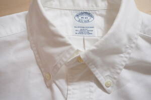 Brooks Brothers ポロカラー・シャツ 白　15-33　ブルックス・ブラザーズ　スーピマコットン SLIM FIT SUPIMA COTTON