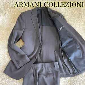 【溢れる高級感】 アルマーニコレツォーニ armani collezioni スーツ セットアップ チャコールグレー サイズ50 ウール シングル グレー
