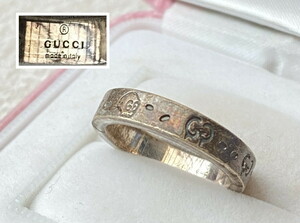 S-262◆1円～◆GUCCI シルバー925 スカルリング GG SILVER グッチゴースト ドクロ 指輪