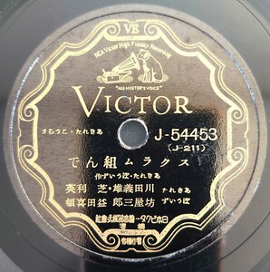 【SP盤レコード 薄ヒビ有】VICTOR あきれた・こうらす/スクラム組んで/空晴れて あきれたぼういず 川田義雄 芝利英 坊屋三郎 益田喜頓