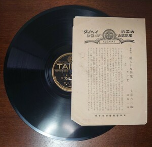 【SP盤レコード カード付】TAIHEI 新落語/朗らかな學生(上・下)(春の夢)立花六三郎/SPレコード