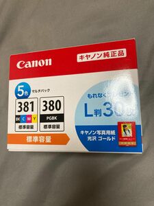 キヤノン　CANON　「Ｌ版用紙同梱」インクタンク　BCI-381+380/5MP 取付期限 2025年8月