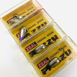 211【ZEALスプーン4セット】ズイール パズーⅡ 4g 箱×4 ※1つ中古キズ有・3つ未使用 箱溶けあり | ズイール スプーン ルアー オールド