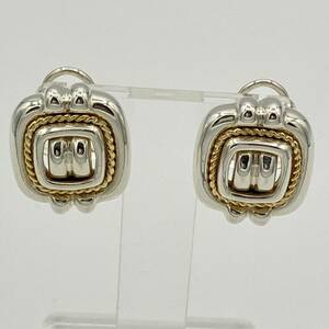 希少品 ティファニー ビンテージ コンビ イヤリング ピアス シルバー 925 ゴールド 750 K18 18金 Tiffany Silver Gold Vintage Earring