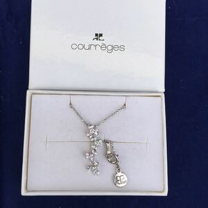 (A012)Courreges Courreges silver silver necklace 