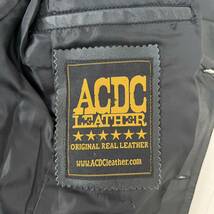 ★本革 ACDC LEATHER★メンズ38 レザーロングコート チェスターコート 革 黒 レザージャケット _画像5