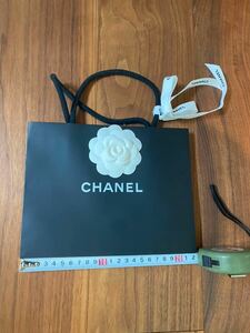 シャネル ミニ紙袋 CHANEL カメリア リボン ブラック 新品　1419