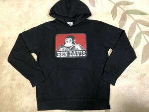 お買い得♪ベンデイビス BEN DAVIS ビッグロゴプリント プルパーカ スウェット M-Lサイズ 黒 長袖 パーカー おしゃれ カジュアル