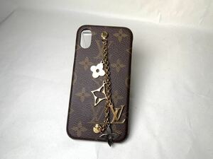 E446 1円 LOUIS VUITTON ルイヴィトン M63899 モノグラム iPhoneバンパー X/XS対応 アイフォンケース スマホケース ブラウン系 