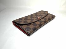 E463 極美品 【正規品】LOUIS VUITTON ルイヴィトン ダミエ　ポルトフォイユ　エミリー　長財布 二つ折り財布　ウォレット　N63544_画像3