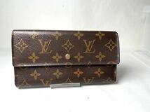 563 1円 LOUIS VUITTON ルイヴィトン USA モノグラム ポルトトレゾール インターナショナル 三つ折り 長財布 ブラウン系_画像1