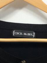 CECIL McBEE セシルマクビー 薄手 カーディガン ショート丈 花 ブラック サイズM レディース 23122801_画像3