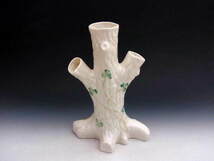 木株の形をしたクローバー絵付き 花瓶 ◆ アイルランド・ベリーク_画像3