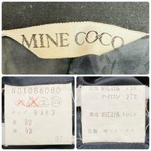 a03451 MINE COCO レディース コート ジャケット アウター 薄手 裏地 シンプル 9AB3 黒 上品 昭和レトロ 秋冬 古着 万能 モノトーンモード_画像10