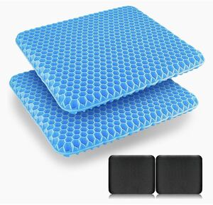  third fee gel cushion 2 sheets entering BB715... with cover car wheelchair for less -ply power gel cushion ventilation office home for 41*37cm black blue 
