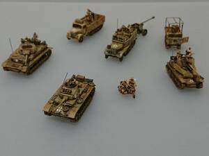 1/144完成品　Ⅳ号G型＆Ⅲ号L型＆Sdkfz11牽引車/75mm対戦車砲＆オペルT＆マーダーⅢ＆シュタイヤーRSO＆BMW「DAK-一翼包囲攻撃６」