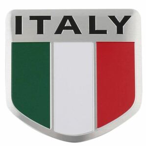 イタリア 国旗 アルミ ステッカー エンブレムステッカー 1枚 アルファロメオ アバルト フィアット フェラーリ！、の画像2