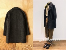 MARGARET HOWELL × HARRIS TWEED マーガレットハウエル 2018 限定 ドッグトゥース ラグランコート 96,120円 極美品_画像5