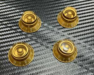 【新品】ギターノブ ミリ規格 ベルノブ(ソーサーノブ) Gold ゴールド ★送料無料 4個×１セット