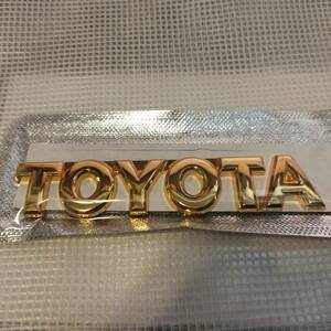 【送料込】TOYOTA 3Dエンブレム(両面テープ付) ゴールド 縦2.4cm×横12cm トヨタ 金属製