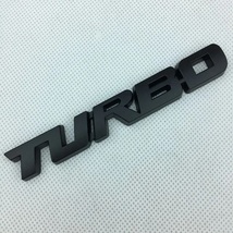 【送料込】TURBO(ターボ) 3Dエンブレム 両面テープ マットブラック 金属製_画像1