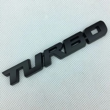 【送料込】TURBO(ターボ) 3Dエンブレム 両面テープ マットブラック 金属製　_画像1