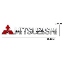 【送料込】MITSUBISHI(三菱) 3Dエンブレム メッキシルバー 縦2cm×横15.3cm 金属製 デリカ アウトランダー ランサー RVR　デリカミニ_画像1