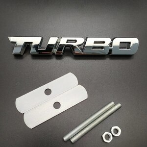 【送料込】TURBO 3Dエンブレム(Fグリル用) シルバー 金属製 ターボ車 HKS IHI ギャレット トラスト　