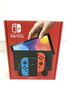 GH231219-01K/ 未使用 Nintendo Switch（有機ELモデル）本体 Joy-Con(L) ネオンブルー/(R) ネオンレッド ニンテンドースイッチ