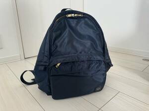 美品 吉田カバン PORTER / TANKER（ポーター/タンカー） バックパック アイアンブルー　c04