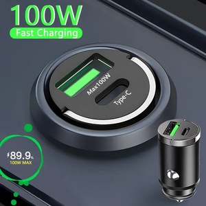 シガーソケットからはみ出さない OLAF カーチャージャー FAST CHARGE 急速充電 ミニ 最小 100W プルリング仕様 USB Type-A Type-C PD o