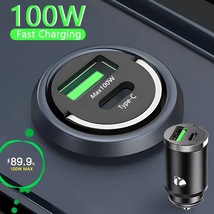 シガーソケットからはみ出さない OLAF カーチャージャー FAST CHARGE 急速充電 ミニ 最小 100W プルリング仕様 USB Type-A Type-C PD mw_画像1