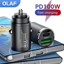 シガーソケットからはみ出さない OLAF カーチャージャー FAST CHARGE 急速充電 ミニ 最小 100W プルリング仕様 USB Type-A Type-C PD _画像2