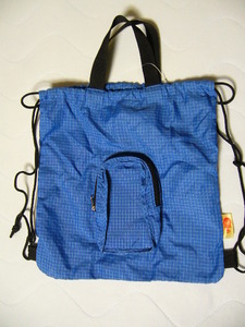 chi..... bag become rucksack become dochimo...... mobile napsak handbag blue size 330-300.(145-115-35.) unused 2