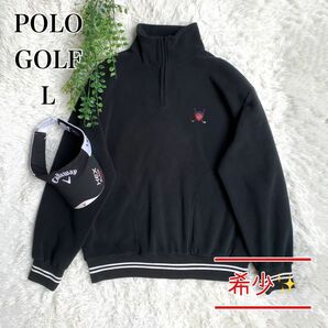【最終価格】5900円→4200円 POLO GOLF ポロゴルフ ゴルフウェア フリース ハーフジップ ウール混 L