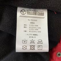 極美品/3LWサイズ◎YELLOW CORN イエローコーン ライダースジャケット バイクウェア ライディングジャケット 刺繍ロゴ デカロゴ 2XL レッド_画像7