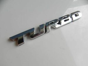 ★TURBO/ターボ◆１枚３Dエンブレム/シルバー系/メタル / 旧車トヨタ 日産 スズキ ダイハツ ホンダ