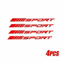 ◆SPORT◆スポーツ☆ ステッカー赤シール　デカール4枚/トヨタ 日産 スバル スズキ ダイハツ マツダ 三菱 ホンダＶＷに/定形発送 OK_画像3