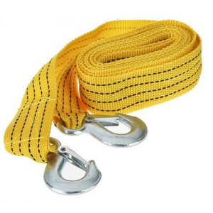 錆び有■牽引ロープ3.5m/3tエンスト/タイヤ埋まりに車載工具 黄