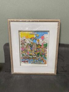 レア 美品 絵 アート チャールズ ファジーノ RAINBOW OVER PORTLAND 3Dシルクスクリーン Charles Fazzino ジェームス・リジィ James Rizzi