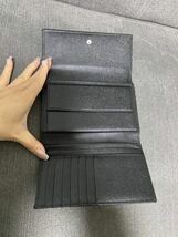 美品 BVLGARI ブルガリ 財布 ウォレット Wallet レザー 黒 ブラック メンズ レディース 三つ折り 折りたたみ シルバー金具 1円〜 小物_画像4